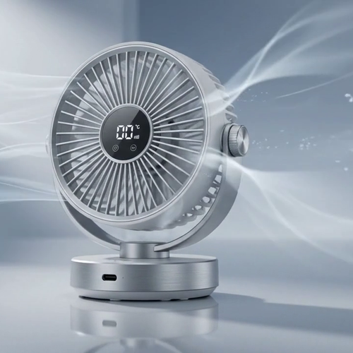 Mekool Bladed Silver Desk Fan angle
