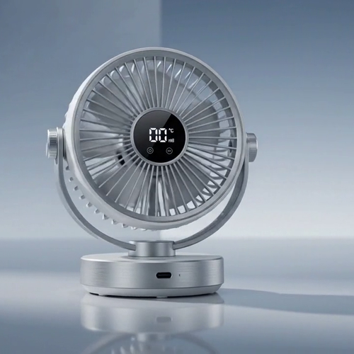 Mekool Bladed Silver Desk Fan front
