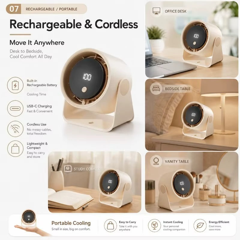 Rechargeable cordless, USB-C, portable